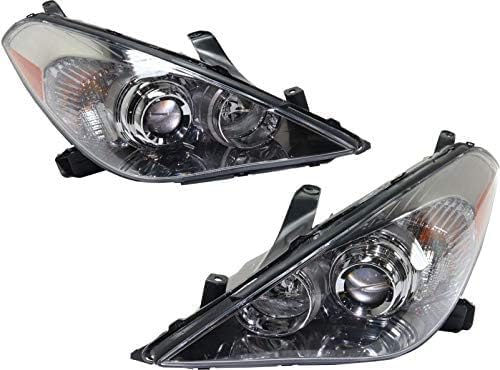 Set Of 2 Front Head Light Assembly Plastic Left Driver & Right Passenger Side Direct Replacement Compatible With 2007-2008 Toyota Solara TO2502186 TO2503186 8115006422 8111006422