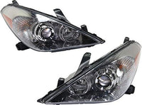 Set Of 2 Front Head Light Assembly Plastic Left Driver & Right Passenger Side Direct Replacement Compatible With 2007-2008 Toyota Solara TO2502186 TO2503186 8115006422 8111006422
