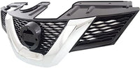 Front Grille Primed With Chrome Molding Plastic Direct Replacement Compatible With 2014-2015 Nissan Rogue NI1200258 623104BA0A