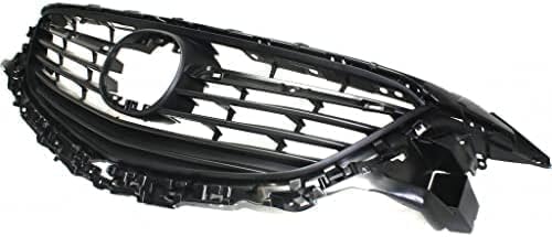 Front Grille Assembly Textured Gray Shell and Insert Plastic Direct Replacement Compatible With 2014-2017 Mazda 6 MA1200192 GHP950712E