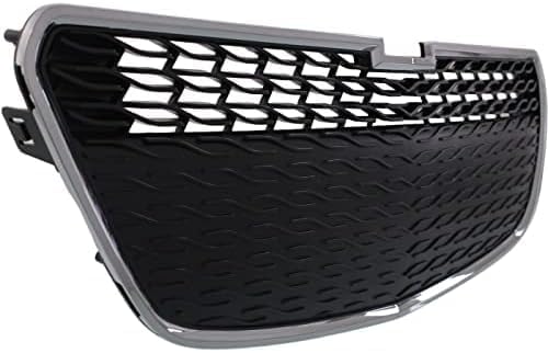 Front Bumper Lower Grille Chrome Shell & Primed Insert Without Fog Holes Direct Replacement Compatible With 2013-2015 Chevrolet Spark GM1200656 95078756