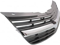 Front Grille Assembly Painted Dark Gray Shell And Insert With Chrome Center Bar Direct Replacement Compatible With 2000-2004 Chevrolet Impala GM1200428 10289769