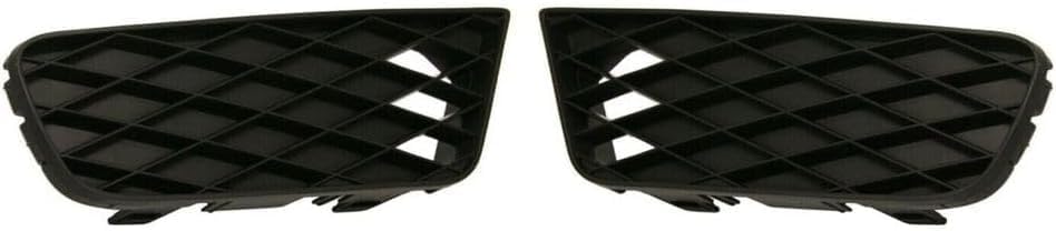 Front Bumper Upper & Lower Grille Assembly + Molding Chrome + Fog Lights Cover Left Driver & Right Passenger Side Direct Replacement Compatible With 2009-2011 Honda Civic HO1200198