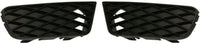 Front Bumper Upper & Lower Grille Assembly + Molding Chrome + Fog Lights Cover Left Driver & Right Passenger Side Direct Replacement Compatible With 2009-2011 Honda Civic HO1200198