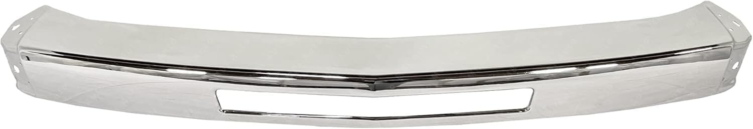 Front Bumper Impact Bar Chrome Steel + Lower Valance Air Deflector Textured with Tow Hook Holes Direct Replacement Compatible With 2007-2013 Chevrolet Silverado 1500 GM1092192