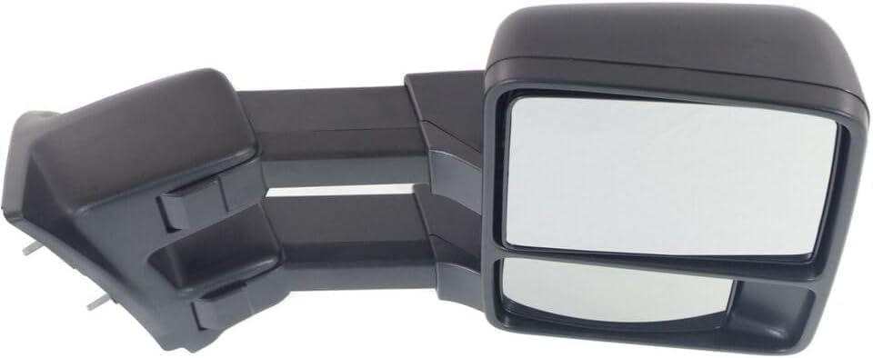 Set of 2 Front Towing Mirror Dual Glass Manual Folding Non Heated Textured Right Passenger & Left Driver Side Direct Replacement Compatible With 2008-2010 Ford F-Super Duty FO1320340