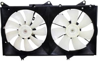 Front Radiator Dual Fan Assembly Plastic Direct Replacement Compatible with 2002-2003 Lexus ES300 / 2002-2006 Toyota Camry TO3115129 163630A180 167110A170 163610A120