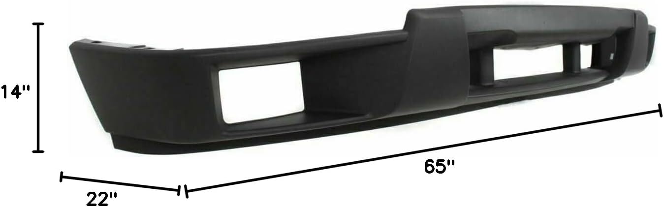 Front Bumper Lower Valance + Extension Textured Fog Light Left Driver And Right Passenger Side Direct Replacement Compatible With 2004-2012 Chevrolet Colorado GM1000722 GM2592135