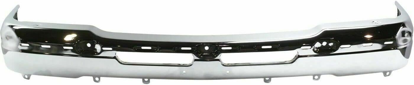Front Bumper Chrome Steel + Upper Cover + Lower Valance Air Deflector Textured Black Direct Replacement Compatible With Chevrolet Silverado 2500HD 3500 2003-2006 GM1051109 GM1092205