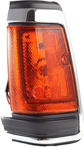 Set Of 2 Front Corner Lights Assembly With Chrome Trim Right Passenger & Left Driver Side Direct Replacement Compatible With 1983-1986 Nissan 720 NI2551102 NI2550102 2618010W00