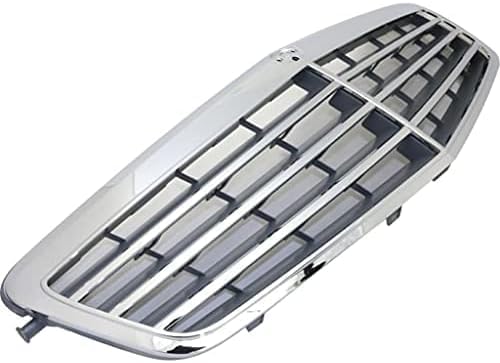 Front Grille Assembly Chrome Shell with Gray Insert Plastic Direct Replacement Compatible With 2010-2013 Mercedes Benz E-Class MB1200149 21288008839040