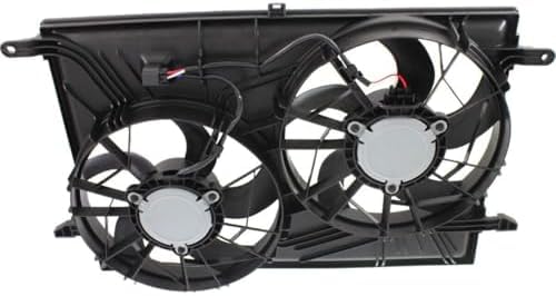 Front Radiator Dual Fan Shroud Assembly Direct Replacement Compatible with 2009-2017 Chevrolet Traverse / 2007-2017 GMC Acadia GM3115219 23434158
