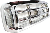 Front Grille Chrome Shell And Insert Plastic Direct Replacement Compatible With 1999-2004 Ford F-Series Super Duty FO1200417 F81Z8200