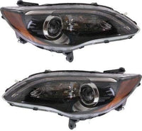 Set Of 2 Front Headlight Assembly Black Interior With Chrome Insert Right Passenger & Left Driver Side Direct Replacement Compatible With 2011-2014 Chrysler 200 68088066AG-PFM