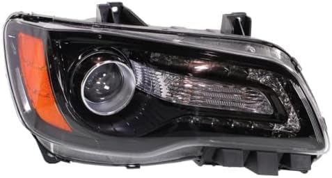 Set Of 2 Front Head Light Assembly With Black Bezel Left Driver & Right Passenger Side Direct Replacement Compatible With 2012-2014 Chrysler 300 CH2502235 CH2503235