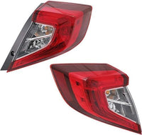 Set Of 2 Tail Light Outer Assembly Right Passenger & Left Driver Side Direct Replacement Compatible With 2016-2021 Honda Civic HO2805110 HO2804110 33500TBAA01 33550TBAA01