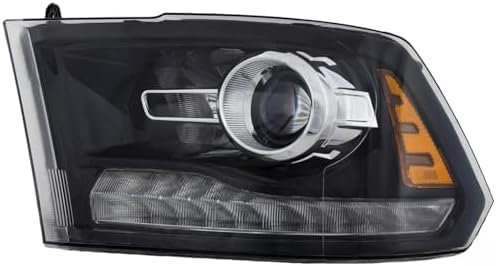 Front Headlight Assembly With Black Interior Left Driver Side Direct Replacement Compatible With 2014-2015 Ram 1500 2500 3500 CH2502245 68093221AB