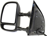 Front Power Towing Mirror Manual Folding Heated Textured Plastic Left Driver Side Direct Replacement Compatible With 1999-2007 Ford F-Series Super Duty / 2000-2005 Excursion