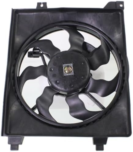 Front Radiator & A/C Condenser Cooling Fan Assembly Plastic Direct Replacement Compatible with 2006-2011 Hyundai Accent HY3115122 HY3120100 253801E100 977301E000