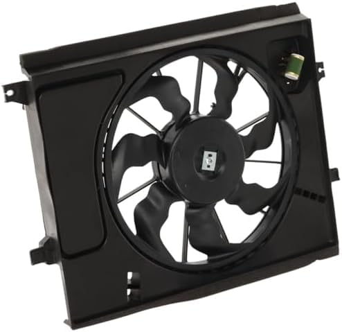 Front Radiator Fan Assembly with Resistor Direct Replacement Compatible with 2010-2013 Kia Soul KI3115134 253802K600 25380B2000
