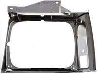 Set Of 2 Front Head Light Door Bezel Chrome Left Driver & Right Passenger Side Direct Replacement Compatible With 1982-1990 Chevrolet S10 Pickup GM2513121 GM2512121 15591586 15591585