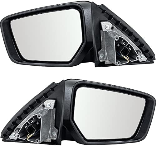Set Of 2 Front Power Mirrors Manual Folding Heated Paintable Right Passenger & Left Driver Side Direct Replacement Compatible With 2014-2020 Chevrolet Impala 22936936-PFM 22936937-PFM