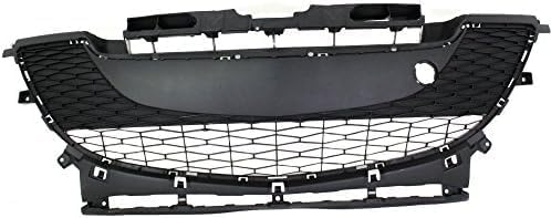 Front Bumper Grille Textured Gray Plastic Direct Replacement Compatible With 2010-2011 Mazda 3 MA1036112 BBM4501T1H