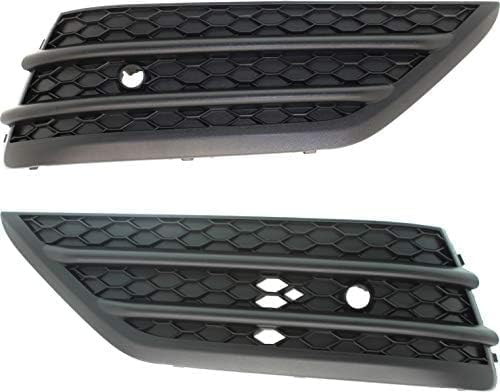 Set Of 2 Front Bumper Grille Outer Textured Plastic Left Driver & Right Passenger Side Direct Replacement Compatible With 2016-2018 Honda Pilot HO1039131 HO1038131