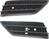 Set Of 2 Front Bumper Grille Outer Textured Plastic Left Driver & Right Passenger Side Direct Replacement Compatible With 2016-2018 Honda Pilot HO1039131 HO1038131