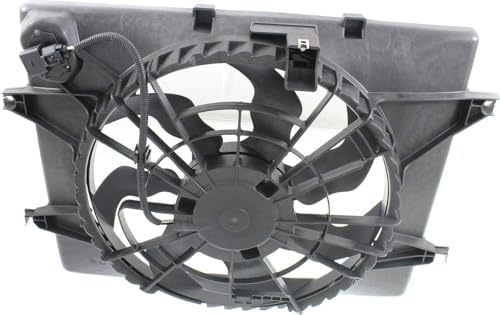 Front Radiator Cooling Fan Assembly Plastic Direct Replacement Compatible with 2011-2012 Hyundai Sonata / 2011-2013 Kia Optima KI3115136 HY3115129 253803R170 253803Q170
