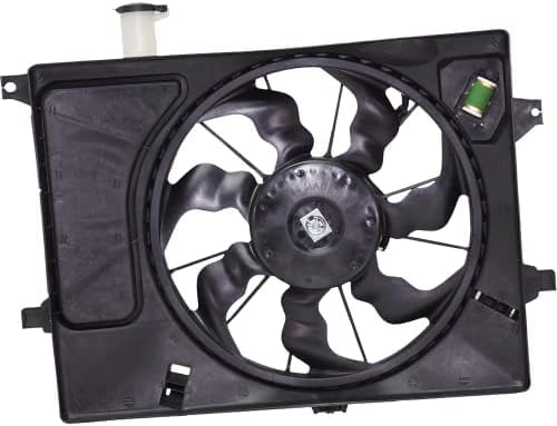 Front A/C Condenser Cooling Fan Assembly Plastic Direct Replacement Compatible with 2011-2013 Hyundai Elantra / 2013-2015 GT / 2014 Kia Forte HY3115133 253803X100