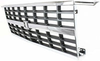 Front Grille Assembly Chrome Shell And Painted Gray Insert Plastic Direct Replacement Compatible With 1992-1996 Chevrolet G-Series Van GM1200241