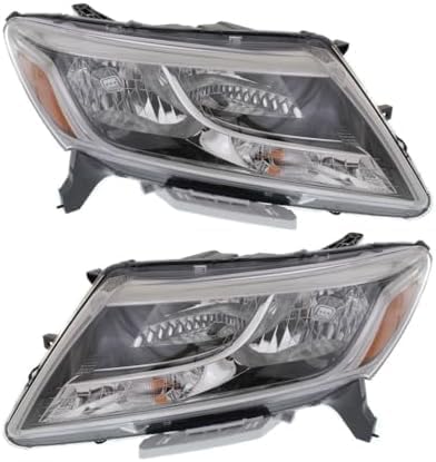 Set Of 2 Front Head Light Assembly Plastic Left Driver & Right Passenger Side Direct Replacement Compatible With 2013-2016 Nissan Pathfinder NI2503221 NI2502221 260103KA0B 260603KA0B