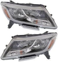 Set Of 2 Front Head Light Assembly Plastic Left Driver & Right Passenger Side Direct Replacement Compatible With 2013-2016 Nissan Pathfinder NI2503221 NI2502221 260103KA0B 260603KA0B