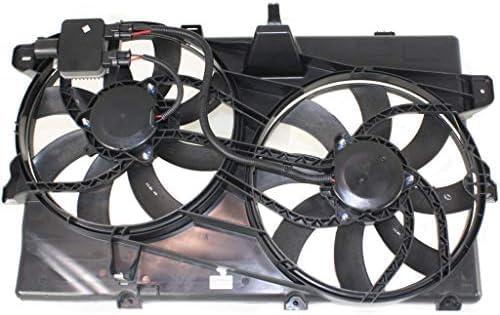 Front Radiator Cooling Fan Assembly Plastic Direct Replacement Compatible with 2007-2009 Ford Edge/Lincoln MKX FO3115175 7T4Z8C607B 9T4Z8C607A-PFM