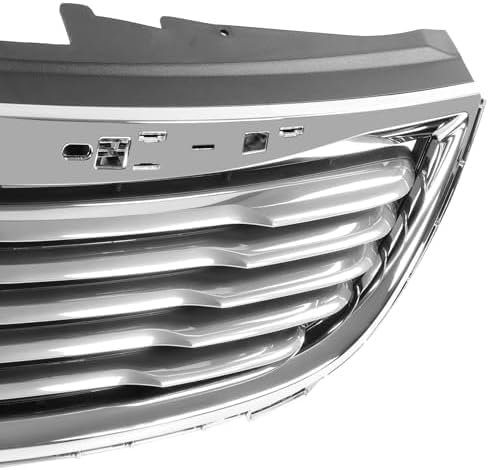 Front Grille Assembly Plastic Chrome Shell With Textured Insert Direct Replacement Compatible With 2011-2016 Chrysler Town & Country CH1200350 68100692AB