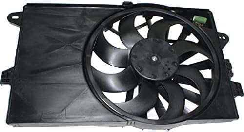Front Radiator Cooling Fan Assembly Plastic Direct Replacement Compatible with 2012-2019 Fiat 500 FI3115100 68184569AC