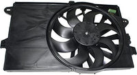 Front Radiator Cooling Fan Assembly Plastic Direct Replacement Compatible with 2012-2019 Fiat 500 FI3115100 68184569AC