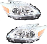 Set Of 2 Front Headlight Lens And Housing Right Passenger & Left Driver Side Direct Replacement Compatible With 2010-2011 Toyota Prius TO2518122 TO2519122 8117047211 8113047211