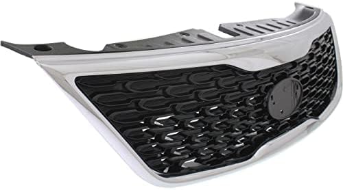 Front Grille Primed Shell And Insert Plastic With Chrome Molding Direct Replacement Compatible With 2014-2015 Kia Sorento KI1200155 863501U500