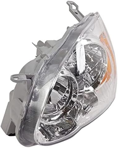 Set Of 2 Front Head Light Assembly With Chrome Interior Plastic Left Driver & Right Passenger Side Direct Replacement Compatible With 2005-2008 Toyota Corolla TO2503160 TO2502160