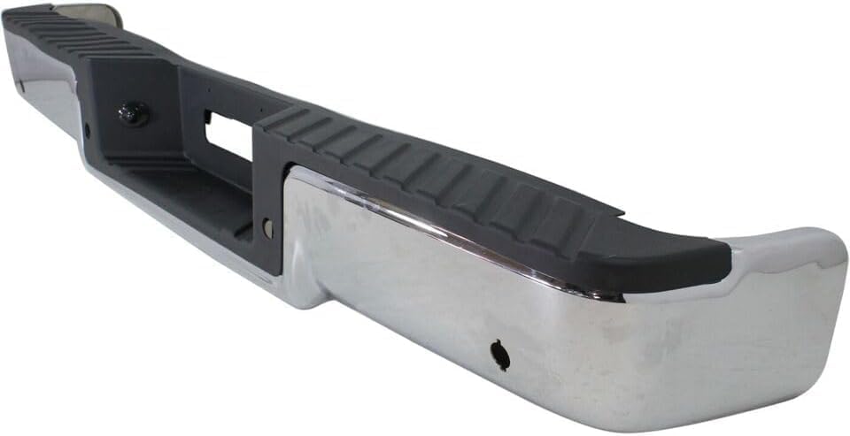 Step Bumper Assembly Chrome Steel With Rear Object Sensor Holes Direct Replacement Compatible With 2006-2008 Ford F-150 / Lincoln Mark FO1103138 8L3Z17906C-PFM