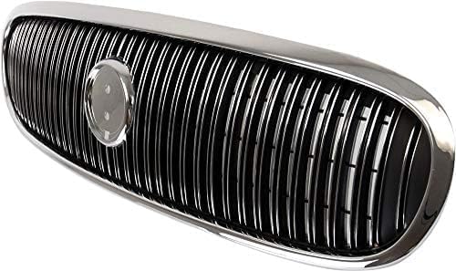 Front Grille Chrome Shell With Primed Insert Plastic Direct Replacement Compatible With 1997-1999 Buick LeSabre GM1200394 25625903