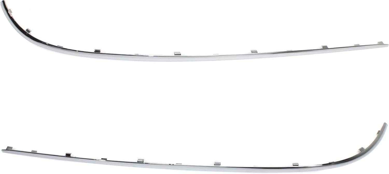 Set Of 2 Rear Bumper Outer Impact Strip Molding Chrome Left Driver & Right Passenger Side Direct Replacement Compatible With 2003-2006 Mercedes Benz E-Class 21188003129744