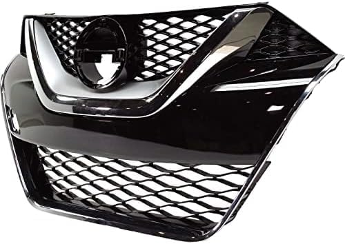 Front Grille Primed With Chrome And Silver Molding Direct Replacement Compatible With 2016-2017 Nissan Maxima NI1200284 623104RA0A