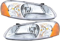 Set Of 2 Front Headlights Assembly Right Passenger & Left Driver Side Direct Replacement Compatible With 2001-2003 Chrysler Sebring / 2001-2006 Dodge Stratus CH2503143 CH2502143