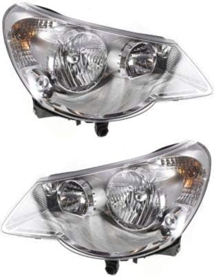 Set Of 2 Front Head Light Assembly Left Driver & Right Passenger Side Direct Replacement Compatible With 2007-2010 Chrysler Sebring CH2503178 CH2502178 CH2503223 CH2502223
