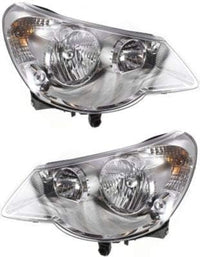 Set Of 2 Front Head Light Assembly Left Driver & Right Passenger Side Direct Replacement Compatible With 2007-2010 Chrysler Sebring CH2503178 CH2502178 CH2503223 CH2502223