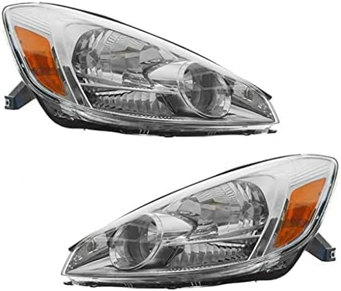 Set Of 2 Front Head Light Assembly Plastic Left Driver & Right Passenger Side Direct Replacement Compatible With 2004-2005 Toyota Sienna TO2502150 TO2503150 81150AE010 81110AE010