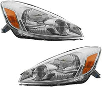 Set Of 2 Front Head Light Assembly Plastic Left Driver & Right Passenger Side Direct Replacement Compatible With 2004-2005 Toyota Sienna TO2502150 TO2503150 81150AE010 81110AE010